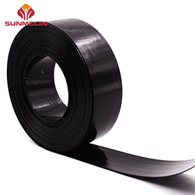 Black thin waterproof TPU PVC plastic coated webbing