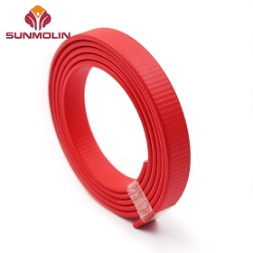 Custom red strip embossed TPU coated webbing straps