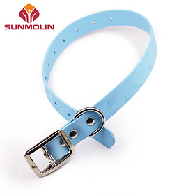 Light blue embossed TPU dog collar
